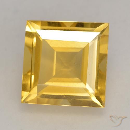 3.39ct Natural Dorado claro Citrino, Cuadrado, VS