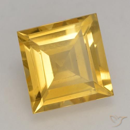 Citrino Dorado claro natural de 3.39 ct, Cuadrado, VS