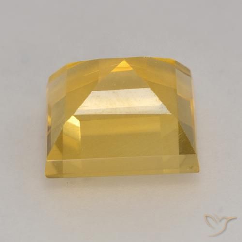 Citrino Dorado claro natural de 3.39 ct, Cuadrado, VS