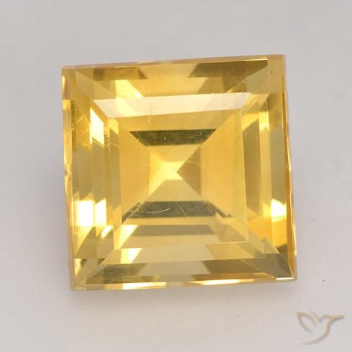 3.66ct Natural Dorado medio Citrino, Cuadrado, VVS-VS