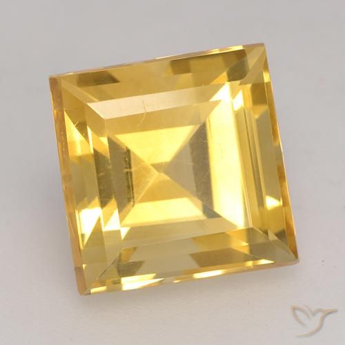 Citrino Dorado medio natural de 3.66 ct, Cuadrado, VVS-VS