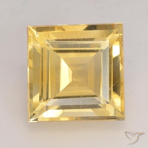 3.14ct Natural Oro Citrino, Cuadrado, VS
