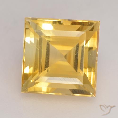 3.55ct Natural Dorado claro Citrino, Cuadrado, VS