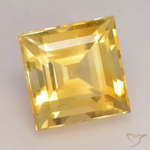 Citrino Dorado claro natural de 3.55 ct, Cuadrado, VS