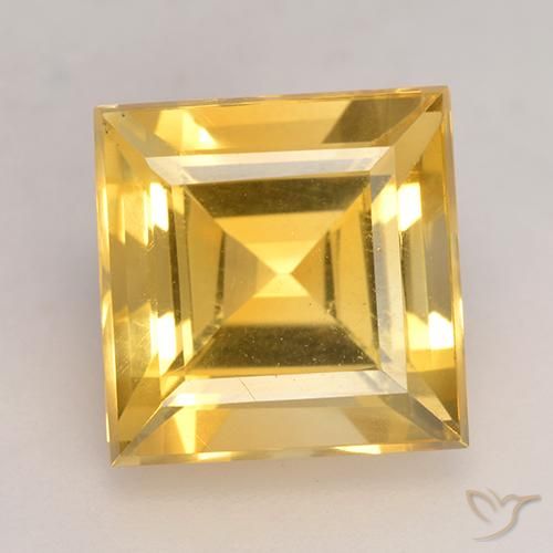 3.71ct Natural Dorado claro Citrino, Cuadrado, VS
