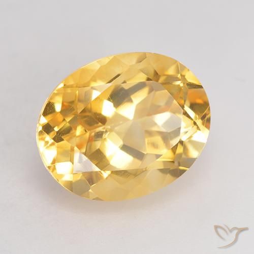 Citrino Dorado medio natural de 4.00 ct, Ovalada, VVS-VS