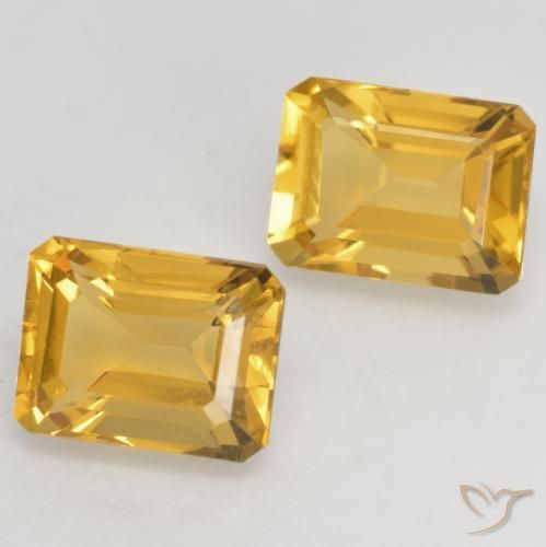 Gemas de Citrino Dorado claro natural de 3.35 ct, Corte Octágono / Esmeralda, VVS-VS