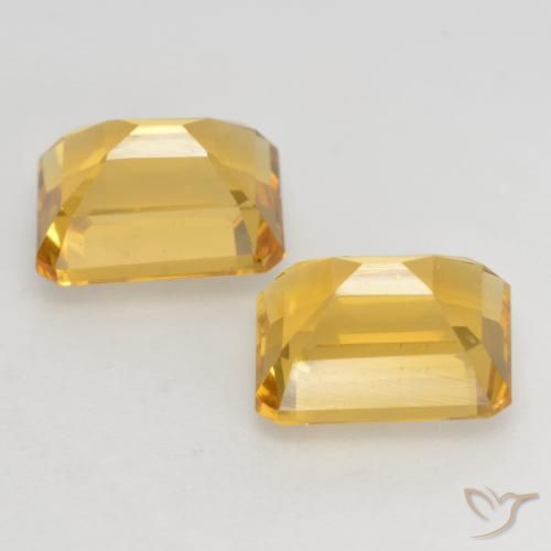 Gemas de Citrino Dorado claro natural de 3.35 ct, Corte Octágono / Esmeralda, VVS-VS