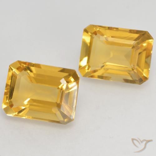 Gemas de Citrino Dorado oscuro medio natural de 3.50 ct, Corte Octágono / Esmeralda, VVS-VS