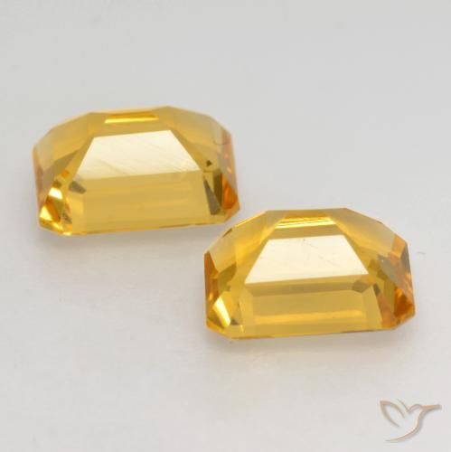 Gemas de Citrino Dorado oscuro medio natural de 3.50 ct, Corte Octágono / Esmeralda, VVS-VS