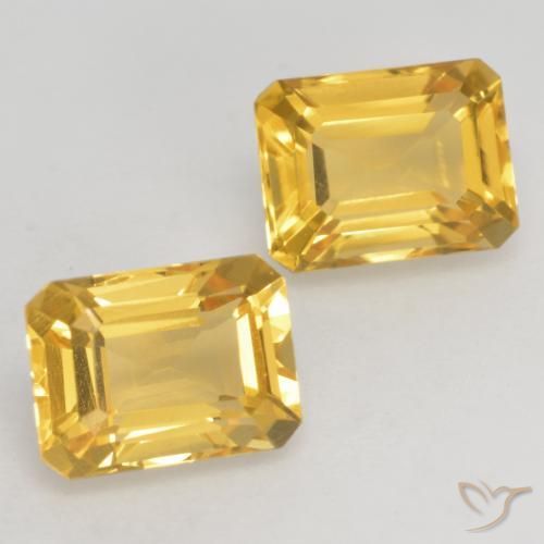 Gemas de Citrino Dorado claro natural de 3.20 ct, Corte Octágono / Esmeralda, VVS-VS