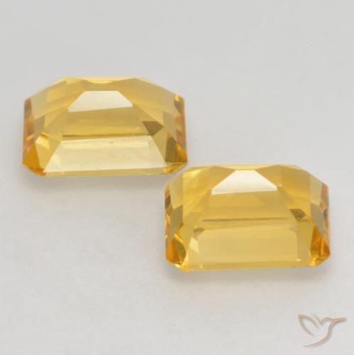 Gemas de Citrino Dorado claro natural de 3.20 ct, Corte Octágono / Esmeralda, VVS-VS