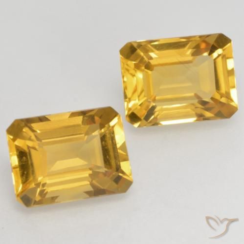 Gemas de Citrino Dorado natural de 3.21 ct, Corte Octágono / Esmeralda, VVS-VS