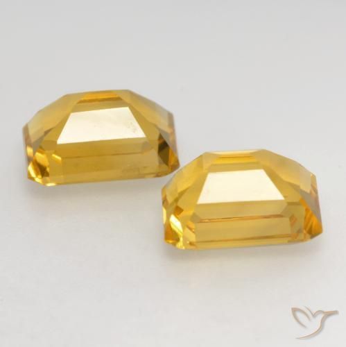 Gemas de Citrino Dorado natural de 3.21 ct, Corte Octágono / Esmeralda, VVS-VS