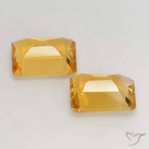 Gemas de Citrino Naranja dorado intenso natural de 2.71 ct, Corte Octágono / Esmeralda, VVS-VS