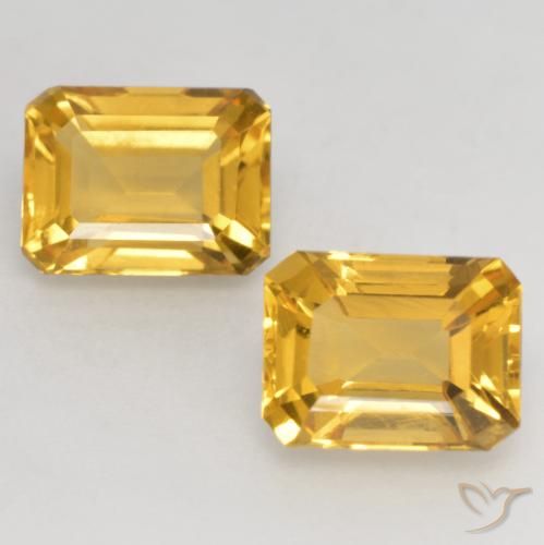 3.32ctw Natural Dorado oscuro medio Citrino, corte esmeralda, VVS-VS