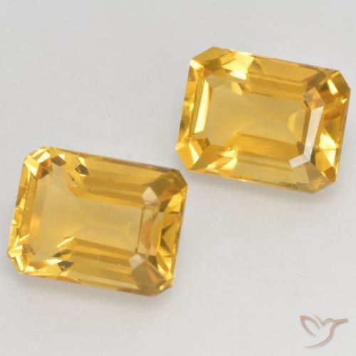 Gemas de Citrino Dorado oscuro medio natural de 3.32 ct, Corte Octágono / Esmeralda, VVS-VS