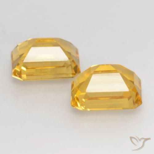 Gemas de Citrino Dorado oscuro medio natural de 3.32 ct, Corte Octágono / Esmeralda, VVS-VS