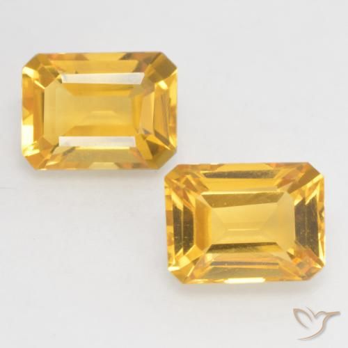 3.32ctw Natural Dorado medio Citrino, corte esmeralda, VVS-VS