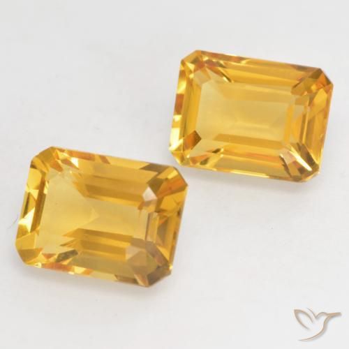 Gemas de Citrino Dorado medio natural de 3.32 ct, Corte Octágono / Esmeralda, VVS-VS