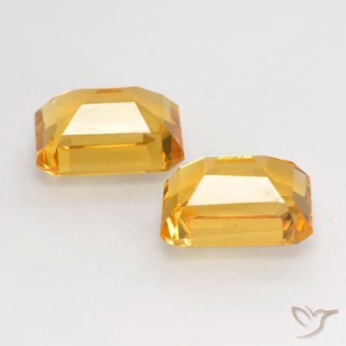 Gemas de Citrino Dorado medio natural de 3.32 ct, Corte Octágono / Esmeralda, VVS-VS