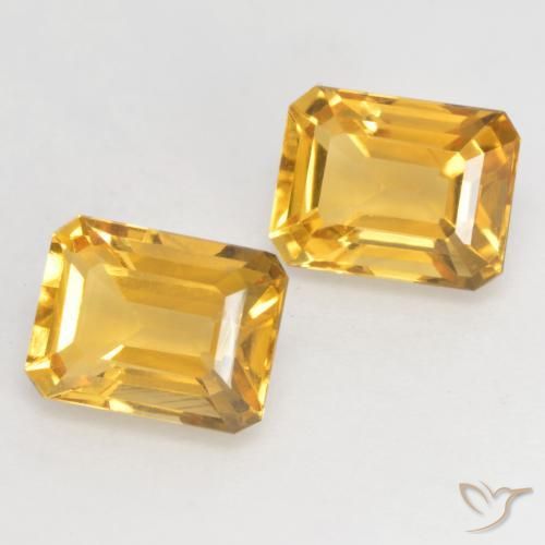 Gemas de Citrino Dorado intenso natural de 3.33 ct, Corte Octágono / Esmeralda, VVS-VS