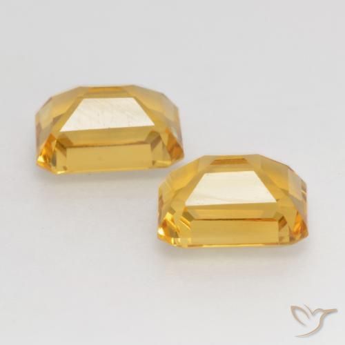 Gemas de Citrino Dorado intenso natural de 3.33 ct, Corte Octágono / Esmeralda, VVS-VS
