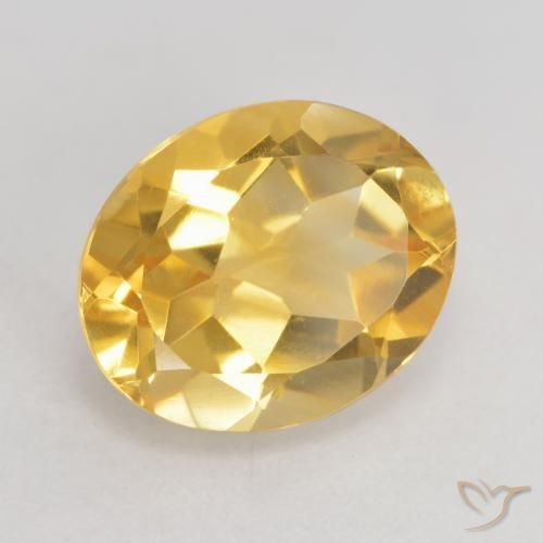 Citrino Dorado medio natural de 3.04 ct, Ovalada, VVS-VS