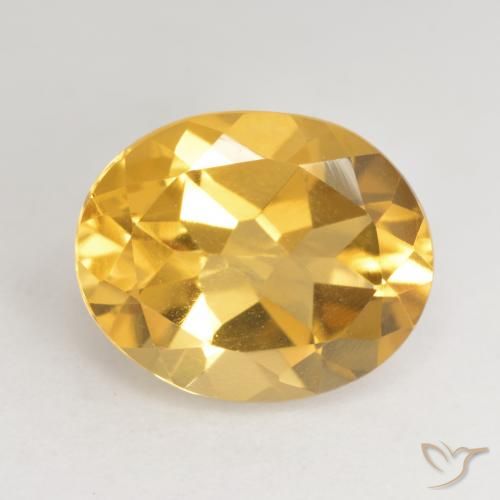 3.17ct Natural Dorado medio Citrino, Ovalada, VVS-VS