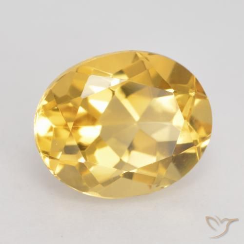 Citrino Dorado medio natural de 3.66 ct, Ovalada, VVS-VS