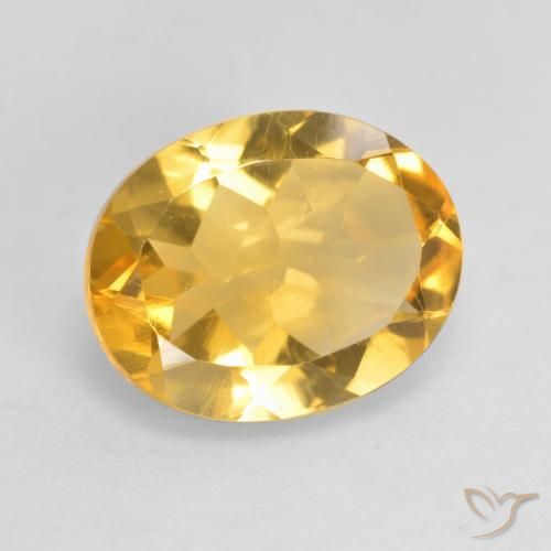 Citrino Naranja dorado intenso natural de 3.06 ct, Ovalada, VVS-VS