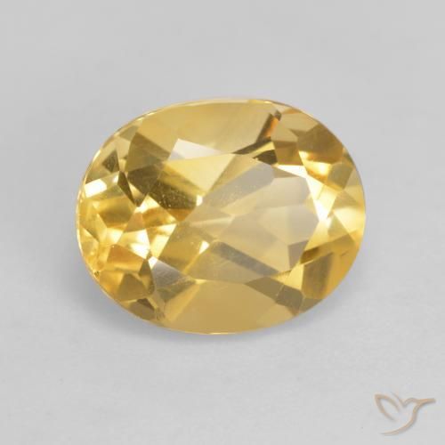 Citrino Dorado medio natural de 3.21 ct, Ovalada, VVS-VS