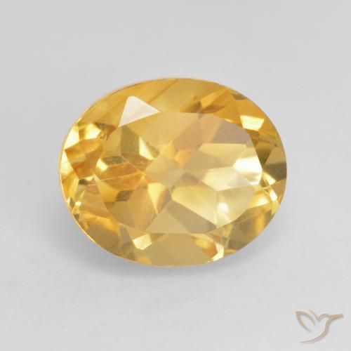 Citrino Naranja dorado intenso natural de 3.79 ct, Ovalada, VS