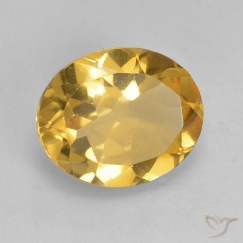 Citrino Dorado medio natural de 3.34 ct, Ovalada, VS