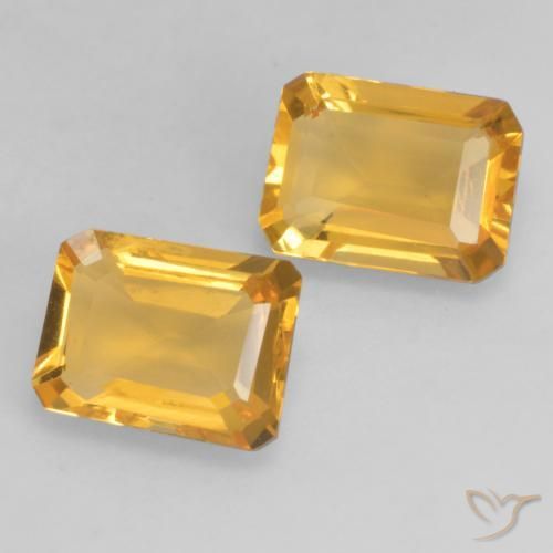 Gemas de Citrino Dorado claro natural de 2.66 ct, Corte Octágono / Esmeralda, VVS-VS