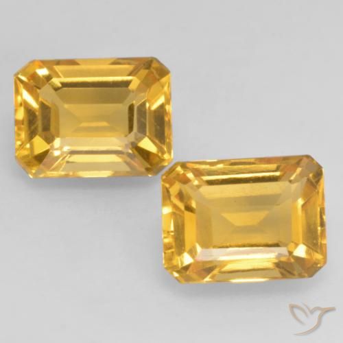 3.38ctw Natural Naranja dorado intenso Citrino, corte esmeralda, VVS-VS