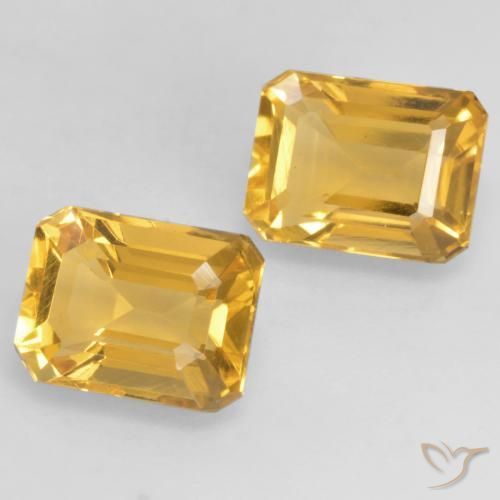 Gemas de Citrino Naranja dorado intenso natural de 3.38 ct, Corte Octágono / Esmeralda, VVS-VS