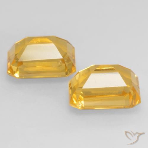 Gemas de Citrino Naranja dorado intenso natural de 3.38 ct, Corte Octágono / Esmeralda, VVS-VS