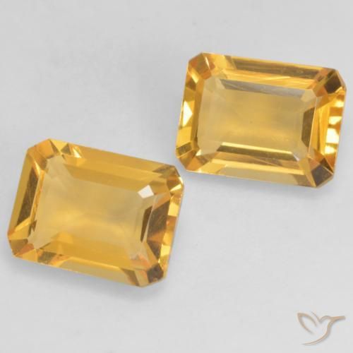 Gemas de Citrino Dorado intenso natural de 2.70 ct, Corte Octágono / Esmeralda, VVS-VS