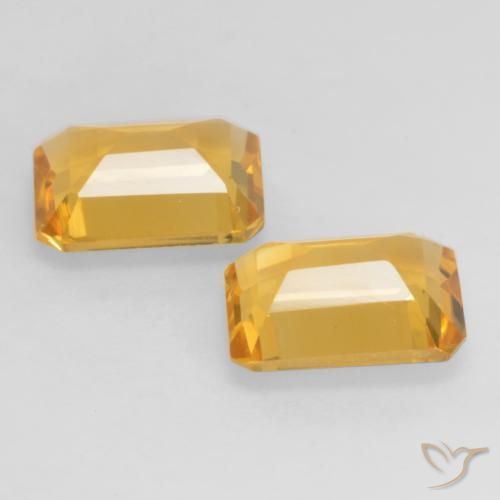 Gemas de Citrino Dorado intenso natural de 2.70 ct, Corte Octágono / Esmeralda, VVS-VS