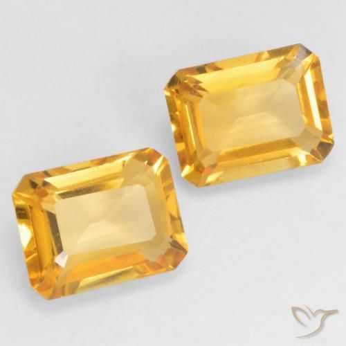 Gemas de Citrino Dorado oscuro natural de 2.96 ct, Corte Octágono / Esmeralda, VVS-VS