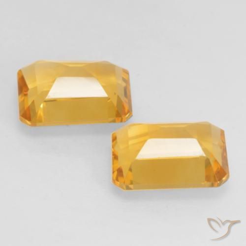 Gemas de Citrino Dorado oscuro natural de 2.96 ct, Corte Octágono / Esmeralda, VVS-VS