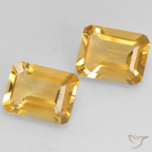 Gemas de Citrino Dorado intenso natural de 2.67 ct, Corte Octágono / Esmeralda, VVS-VS
