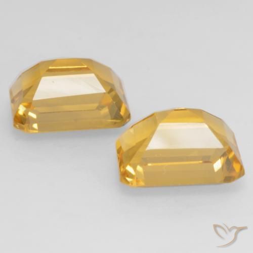 Gemas de Citrino Dorado natural de 3.43 ct, Corte Octágono / Esmeralda, VVS-VS