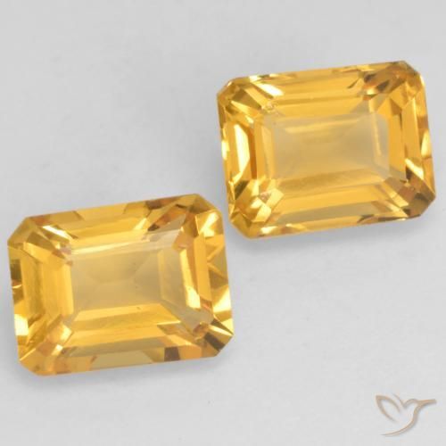 Gemas de Citrino Dorado claro natural de 3.21 ct, Corte Octágono / Esmeralda, VVS-VS