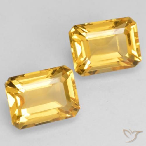 Gemas de Citrino Dorado claro natural de 3.40 ct, Corte Octágono / Esmeralda, VVS-VS
