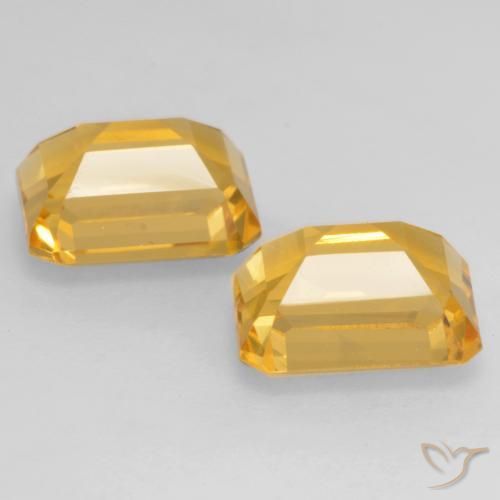 Gemas de Citrino Dorado claro natural de 3.40 ct, Corte Octágono / Esmeralda, VVS-VS