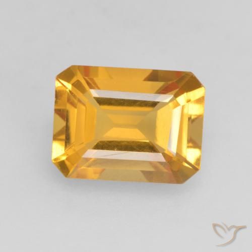 1.38ct Natural Dorado oscuro Citrino, corte esmeralda, VVS-VS