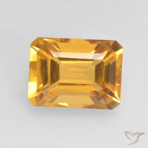 1.70ct Natural Dorado naranja claro medio Citrino, corte esmeralda, VVS-VS