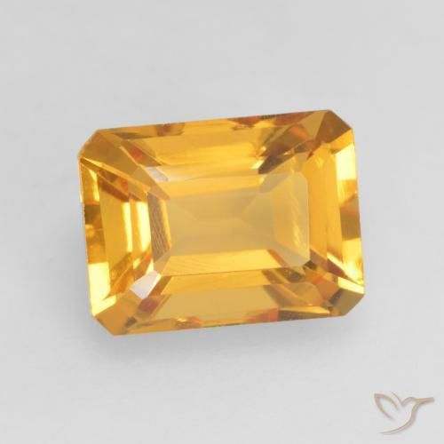 Citrino Dorado naranja claro medio natural de 1.70 ct, Corte Octágono / Esmeralda, VVS-VS